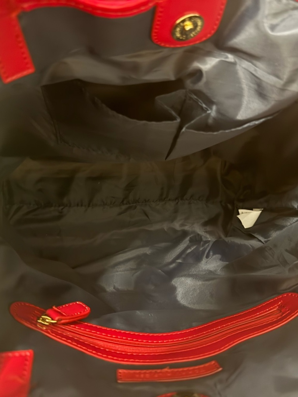 Tommy Hilfiger Nautical Stripe Canvas Tote Bag – Red Patent Trim & Lobster Claw - Picture 5 of 6